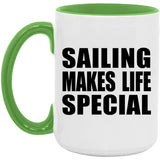 Sailing Makes Life Special - 15oz Accent Mug Green