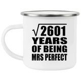 51st Anniversary Square Root of 2601 Years of Mrs Perfect - 12oz Camping Mug