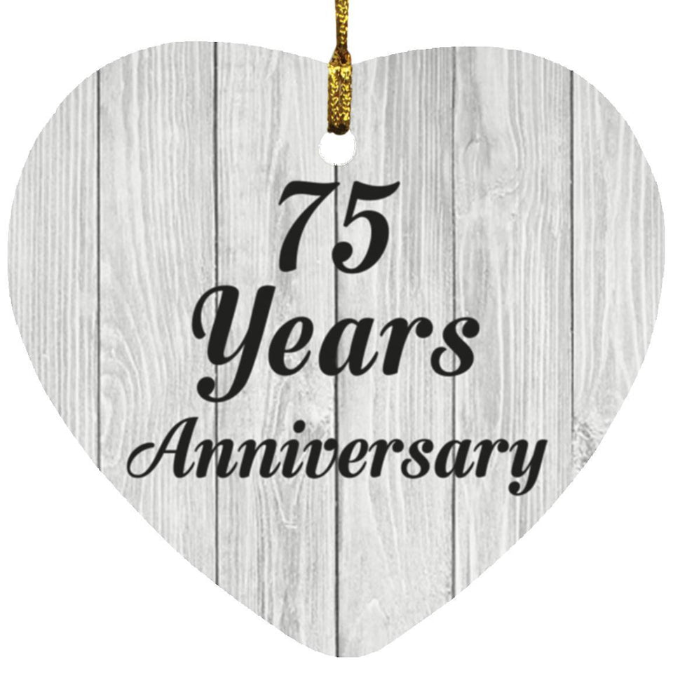 75th Anniversary 75 Years Anniversary - Heart Ornament F
