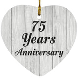 75th Anniversary 75 Years Anniversary - Heart Ornament F
