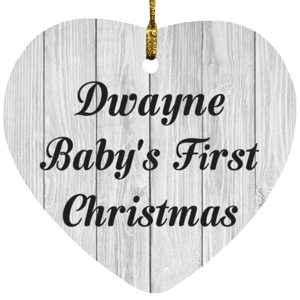Dwayne Baby's First Christmas - Heart Ornament F