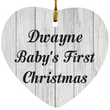 Dwayne Baby's First Christmas - Heart Ornament F