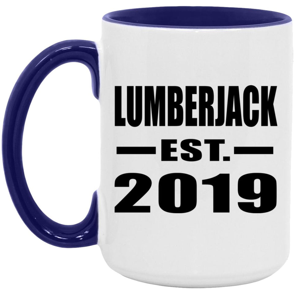 Lumberjack Established EST. 2019 - 15oz Accent Mug Purple