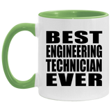 Best Engineering Technician Ever - 11oz Accent Mug Green