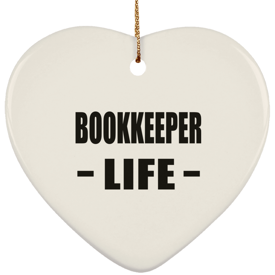 Bookkeeper Life - Heart Ornament