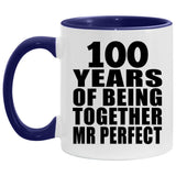 100th Anniversary 100 Years Of Being Mr Perfect - 11oz Accent Mug Purple