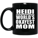 Heidi World's Okayest Mom - 11 Oz Coffee Mug Black