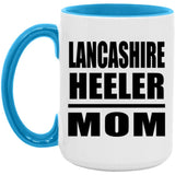 Lancashire Heeler Mom - 15oz Accent Mug Blue