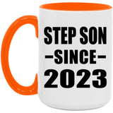 Step Son Since 2023 - 15oz Accent Mug Orange