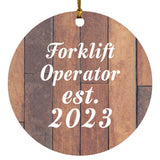 Forklift Operator Established Est. 2023 - Circle Ornament E