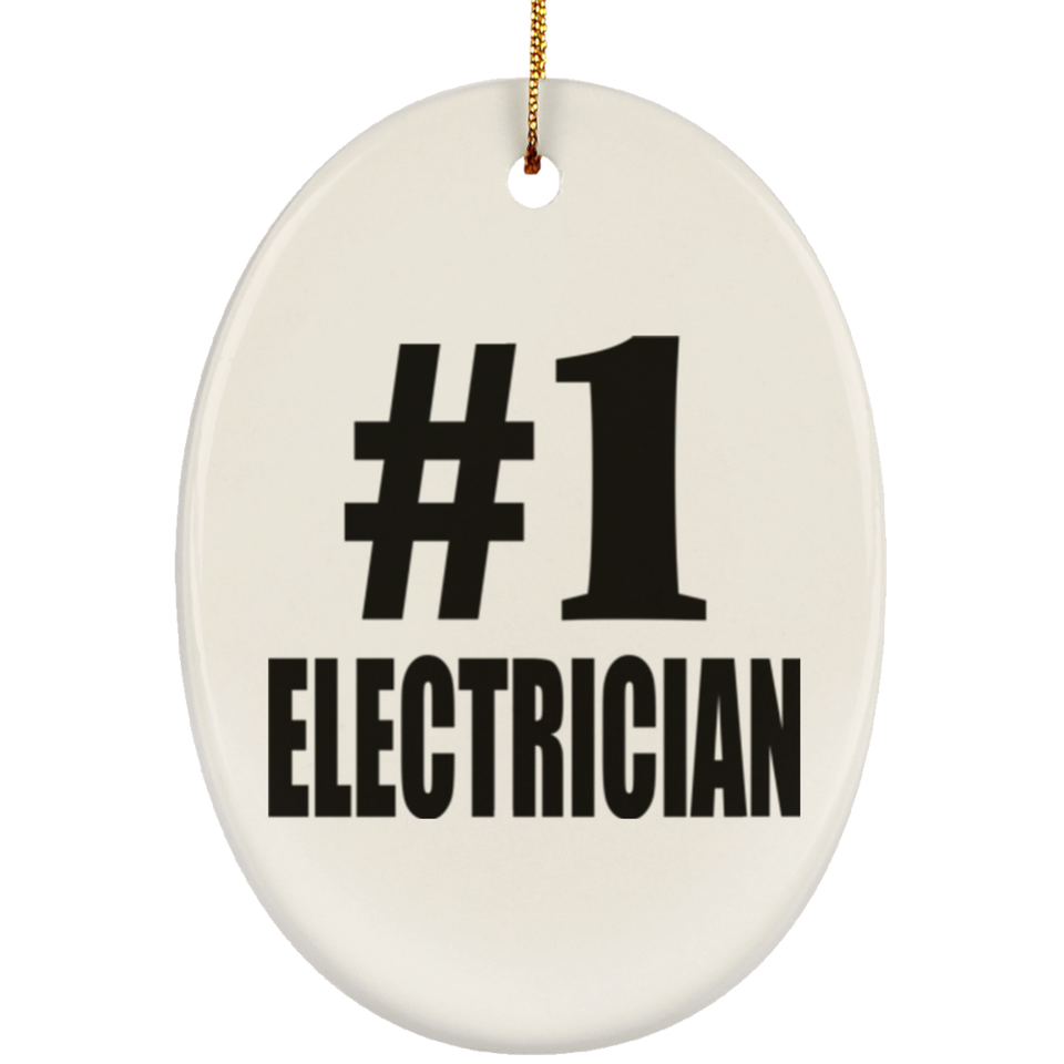 Number One #1 Electrician - Oval Ornament