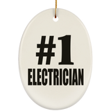 Number One #1 Electrician - Oval Ornament