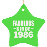 38th Birthday Fabulous Since 1986 - Star Ornament