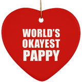 World's Okayest Pappy - Heart Ornament