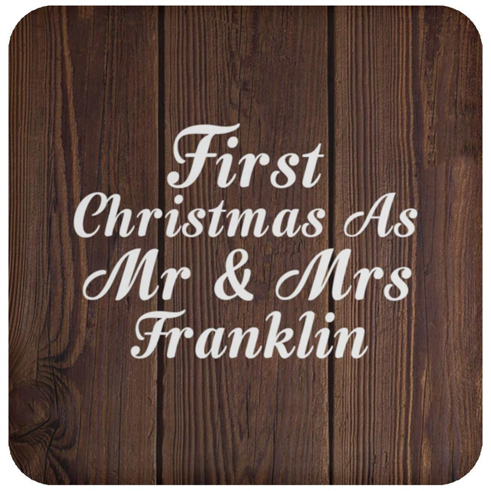 First Christmas As Mr & Mrs Franklin - Drink Coaster D