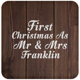 First Christmas As Mr & Mrs Franklin - Drink Coaster D