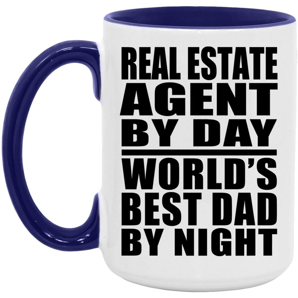 Real Estate Agent By Day World's Best Dad By Night - 15oz Accent Mug Purple
