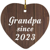 Grandpa Since 2023 - Heart Ornament D