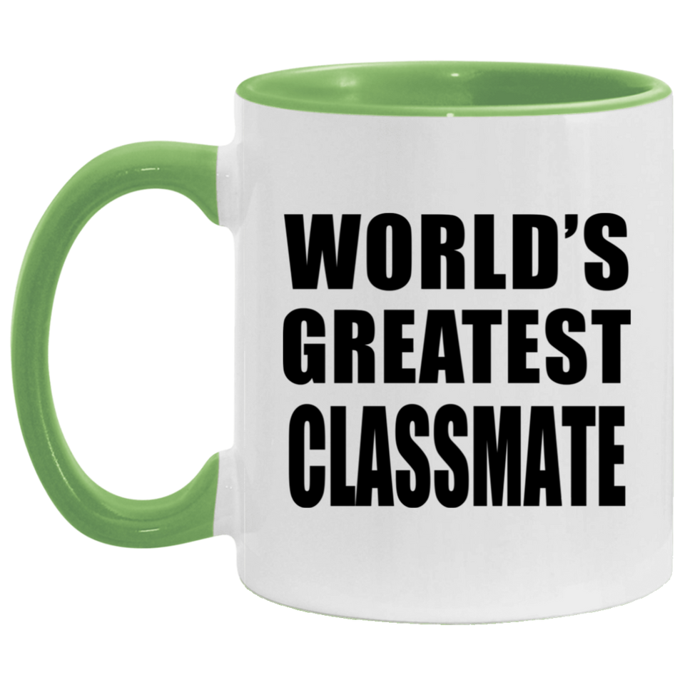 World's Greatest Classmate - 11oz Accent Mug Green