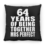 64th Anniversary 64 Years Of Being Mrs Perfect - Throw Pillow Black