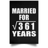 19th Anniversary Married For Square Root of 361 Years - Poster Portrait
