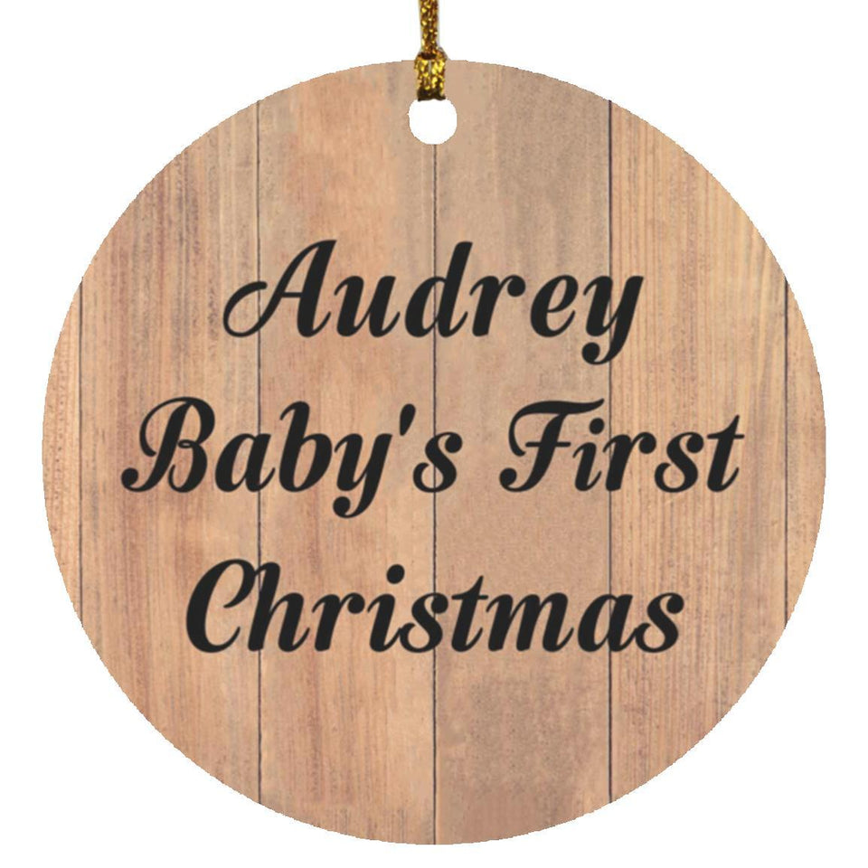 Audrey Baby's First Christmas - Circle Ornament C