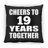 19th Anniversary Cheers To 19 Years Together - Throw Pillow Black