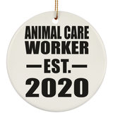 Animal Care Worker Established EST. 2020 - Circle Ornament