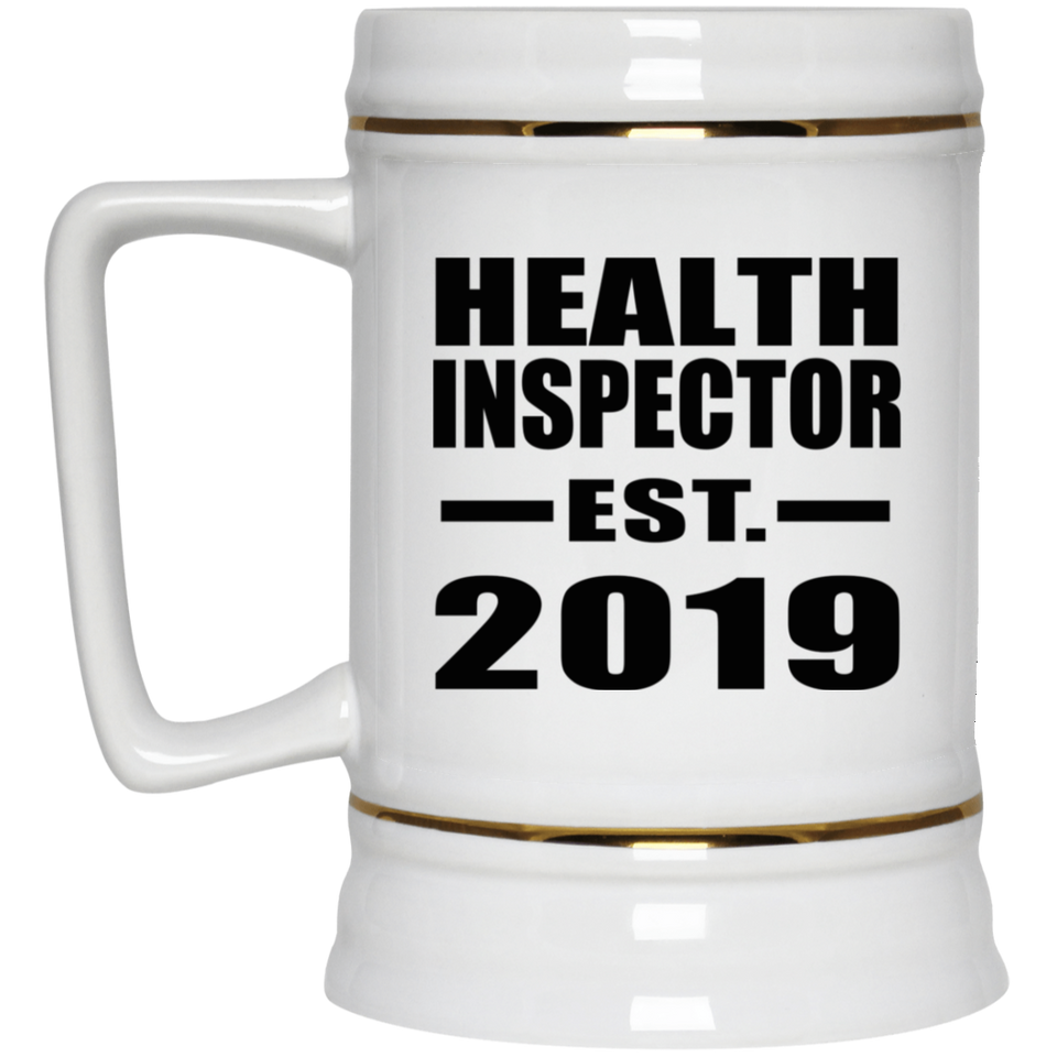Health Inspector Established EST. 2019 - 22oz Beer Stein