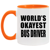 World's Okayest Bus Driver - 11oz Accent Mug Orange