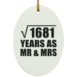 41st Anniversary Square Root of 1681 Years As Mr & Mrs - Oval Ornament