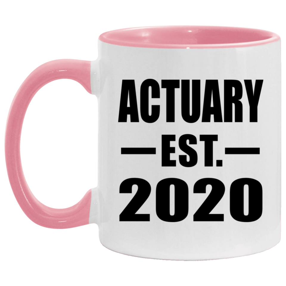Actuary Established EST. 2020 - 11oz Accent Mug Pink