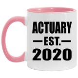 Actuary Established EST. 2020 - 11oz Accent Mug Pink