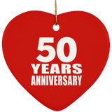 50th Anniversary 50 Years - Heart Ornament