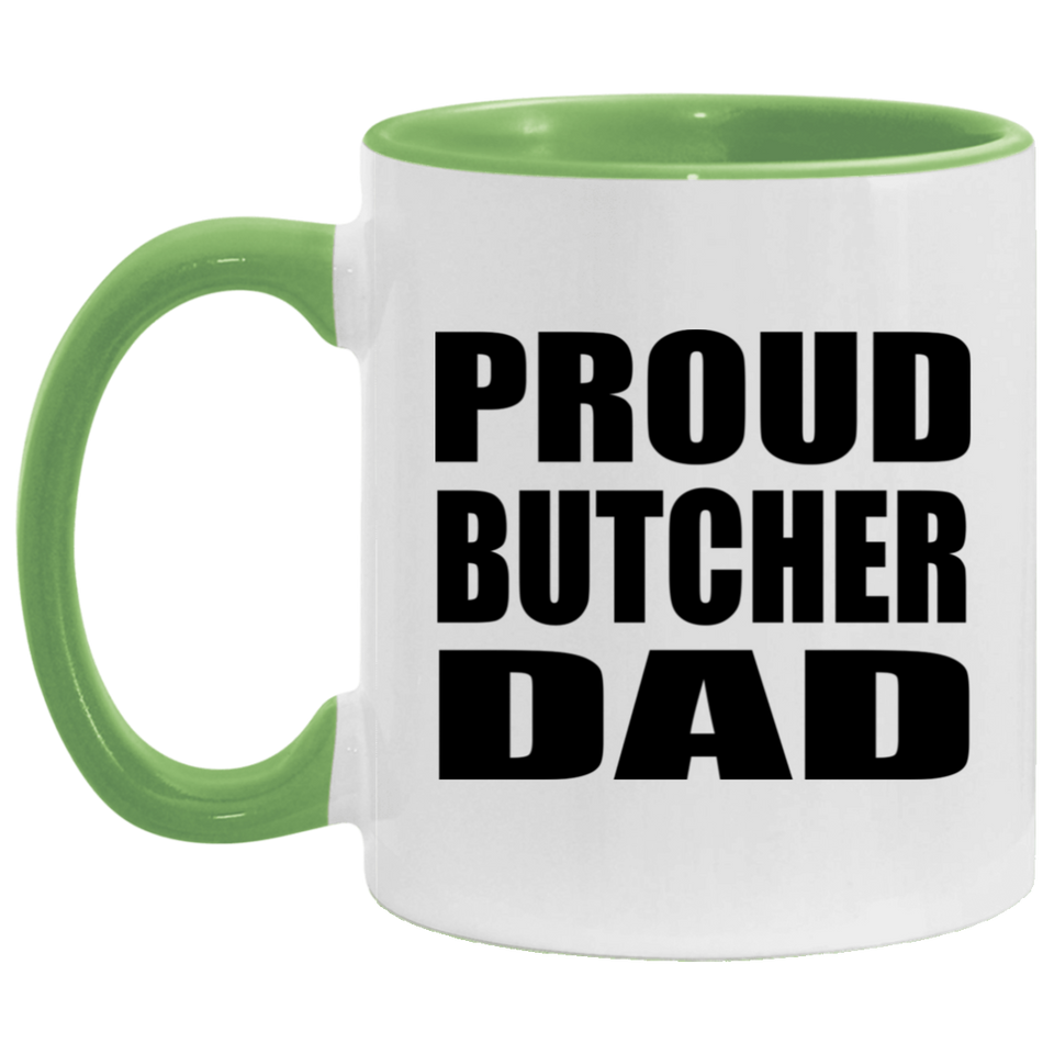 Proud Butcher Dad - 11oz Accent Mug Green