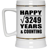 Happy 57th Anniversary Square Root of 3249 Years & Counting - Beer Stein