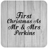 First Christmas As Mr & Mrs Perkins - Drink Coaster F