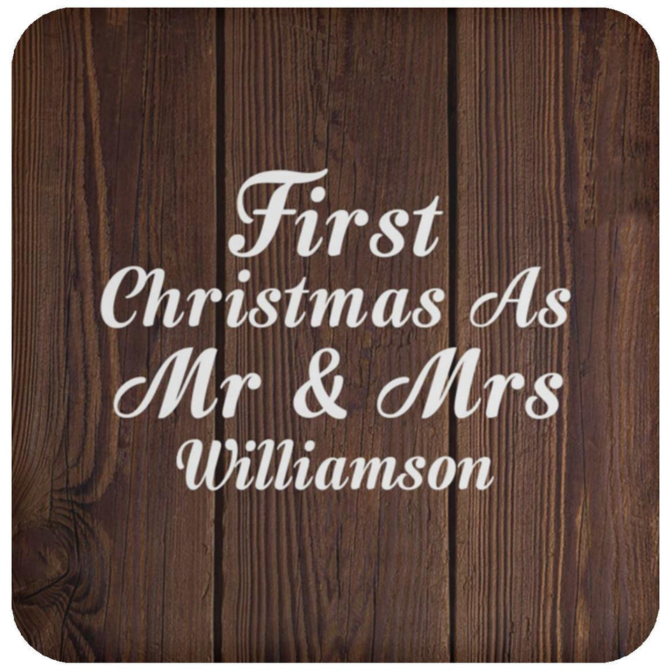 First Christmas As Mr & Mrs Williamson - Drink Coaster D