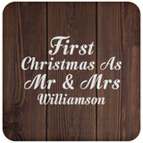 First Christmas As Mr & Mrs Williamson - Drink Coaster D