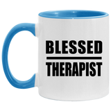 Blessed Therapist - 11oz Accent Mug Blue