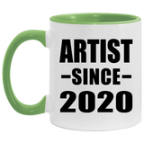 Artist Since 2020 - 11oz Accent Mug Green