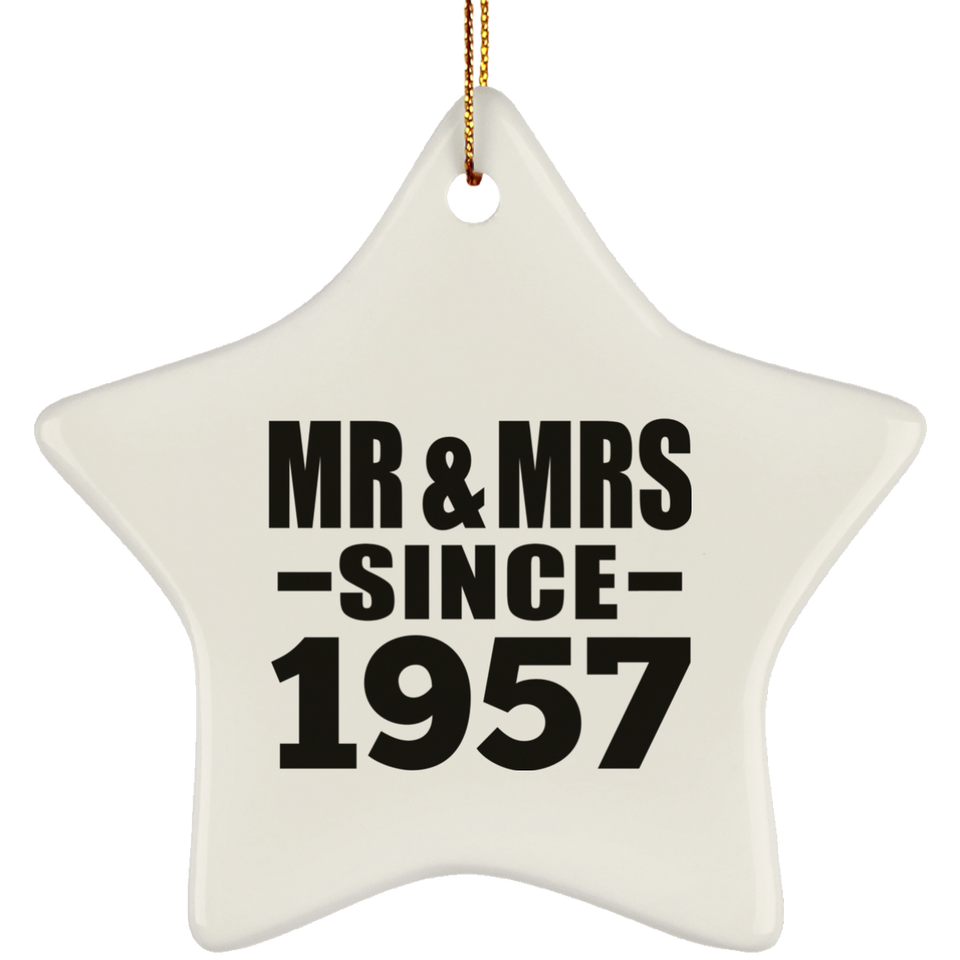 67th Anniversary Mr & Mrs Since 1957 - Star Ornament