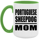 Portuguese Sheepdog Mom - 15oz Accent Mug Green