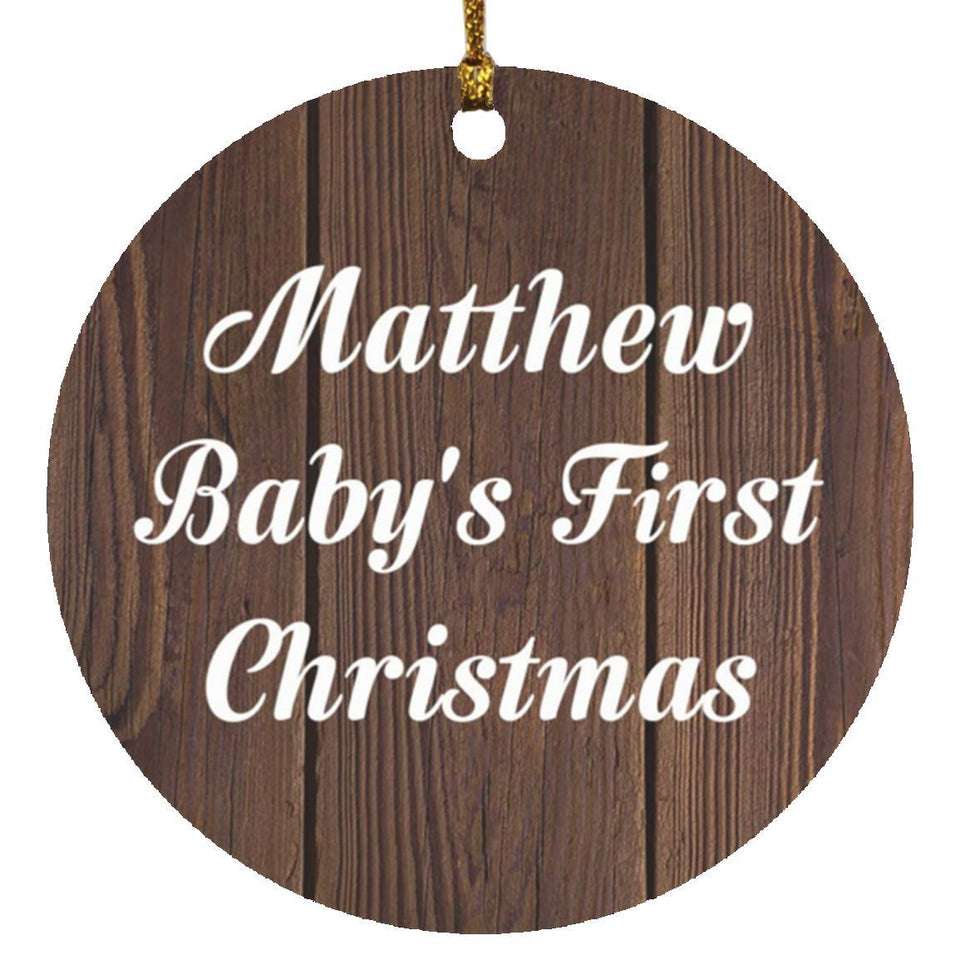 Matthew Baby's First Christmas - Circle Ornament D