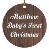 Matthew Baby's First Christmas - Circle Ornament D