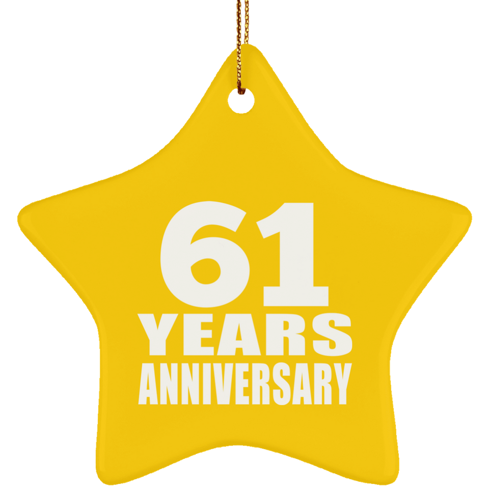 61st Anniversary 61 Years - Star Ornament