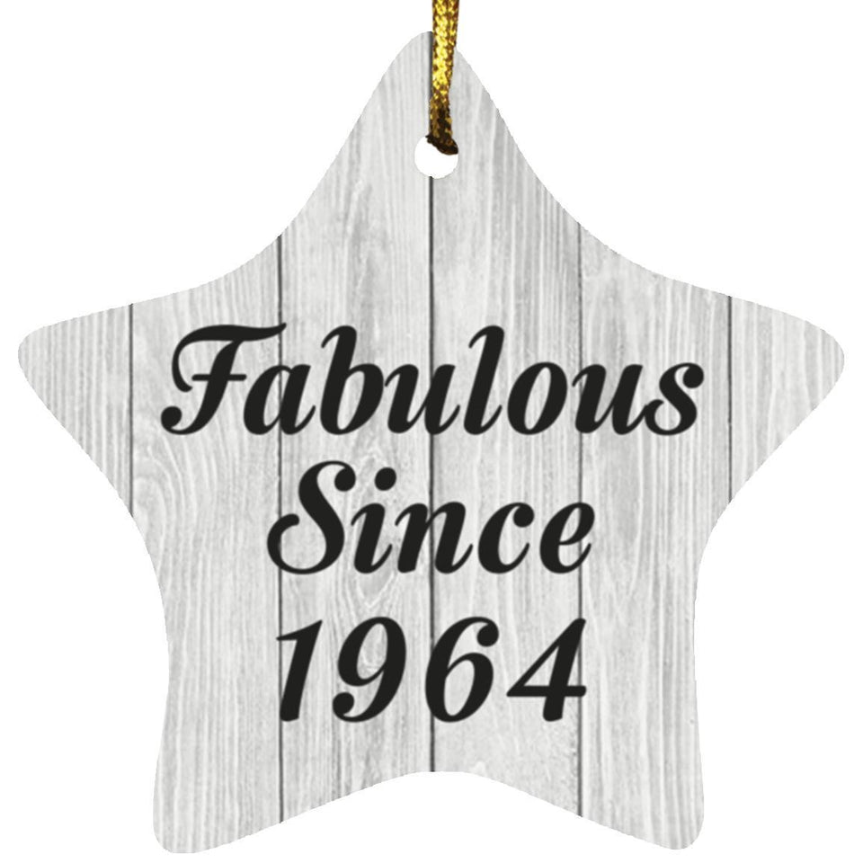 60th Birthday Fabulous Since 1964 - Star Ornament F