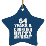 Happy 64th Anniversary 64 Years & Counting - Star Ornament
