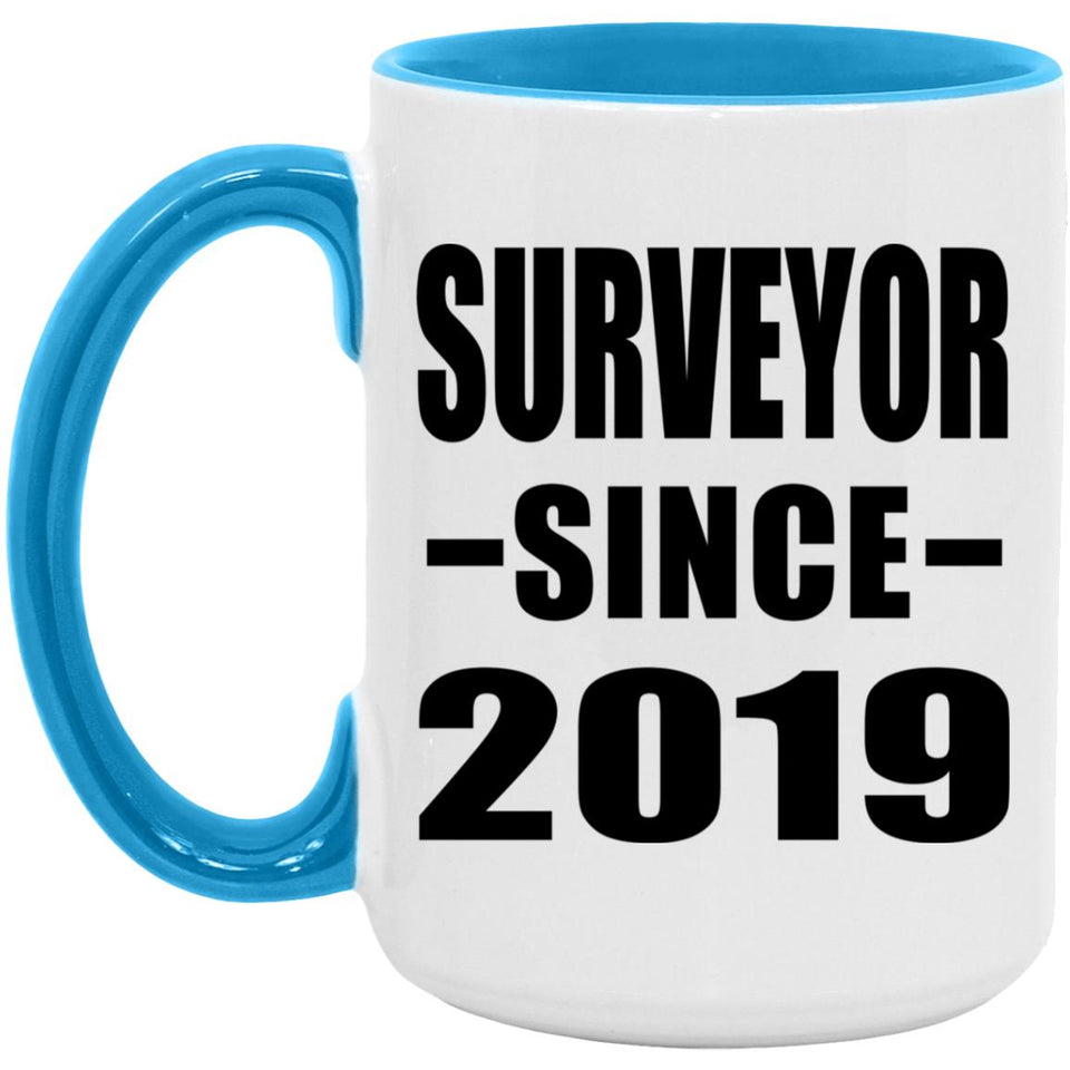 Surveyor Since 2019 - 15oz Accent Mug Blue