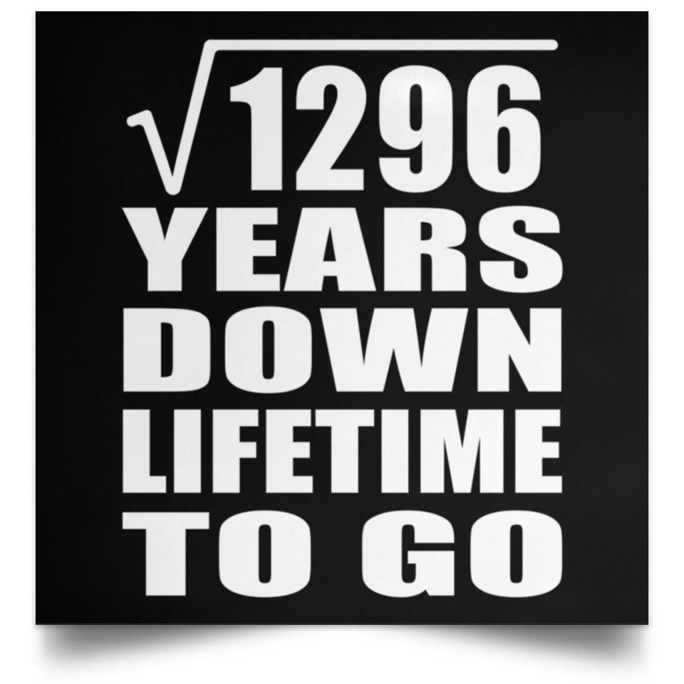 36th Anniversary Square Root of 1296 Years Lifetime To Go - Poster Square